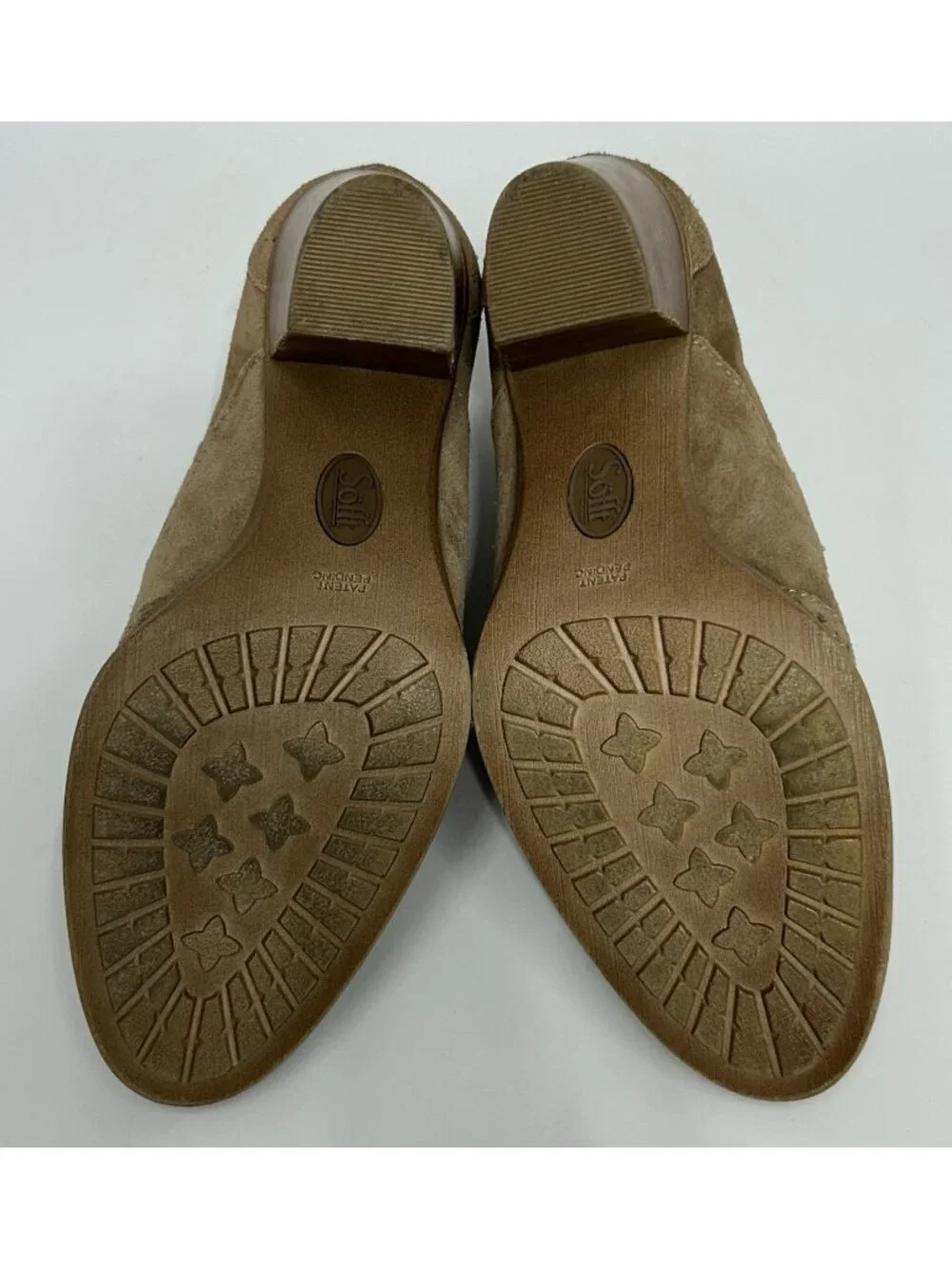 Sofft Women’s Suede Ankle Bootie Size 8 Tan Slip on Boho Office Work